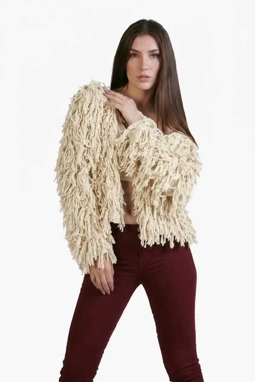 Luxury Alpaca Fringe Cardigan