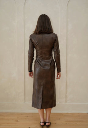 Eleni Faux Leather Dress