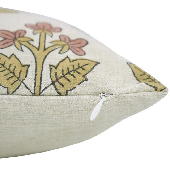 Handcrafted Block Print Linen Blend Pillow Cover - Chahat