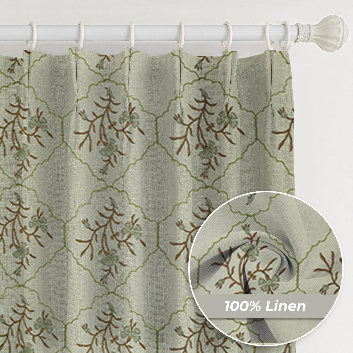 Boho Hanging Pure Linen Pleated Curtain  - Vidhya