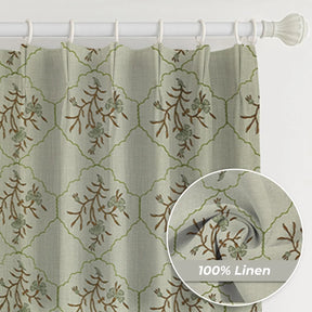 Boho Hanging Pure Linen Pleated Curtain  - Vidhya