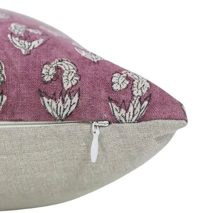 Handcrafted Unique Block Print Boho Pure Linen Pillow Cover- Super Star