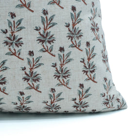 Handmade Indian Block Print Viscose Linen Cushion Cover - Deepika
