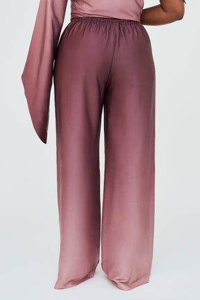 High-Waisted Wide-Leg Trousers – Rosewood Ombre