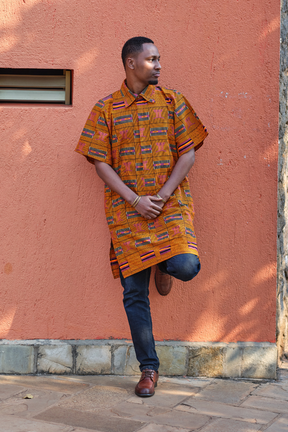 The Ndaru Men's Kente Tunic Shirt