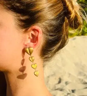 Chandelier Heart Earrings in Gold Vermeil