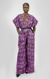 Ajah New Collection Drop2 - Batik Batwing Wide-Leg Jumpsuit