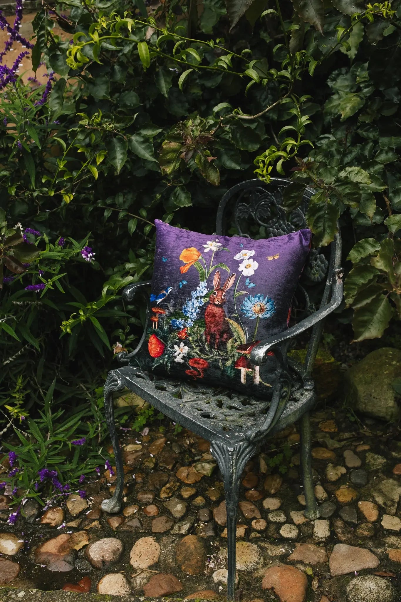 Velvet Pillow - Woodland Rabbit