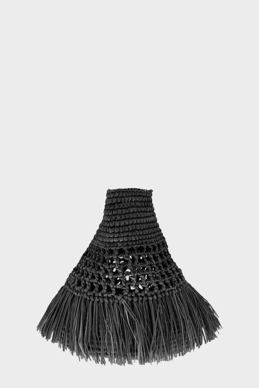 Paola Toquilla Straw Clutch Black