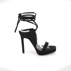 Stylish Black Suede Tie-Up Platforms Julia