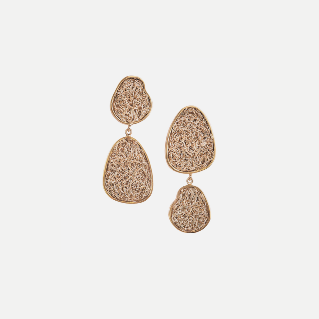 Elegant Asymmetrical Gold Drop Earrings