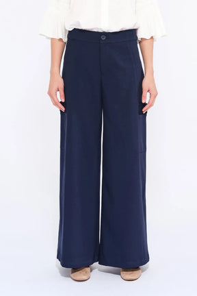 Daysi Ruched Detail Trouser | Navy
