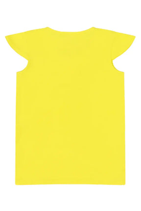 Mixed Up Clothing Girls Burda Tunic & Short Set - Blazing Yellow/Animal Arabesque