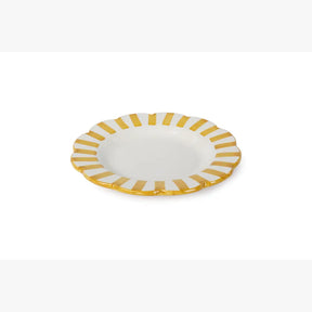 Ceramic stripe Salad Plate, Yellow , Red - 8.25x 8.25 x 1.25 Inches