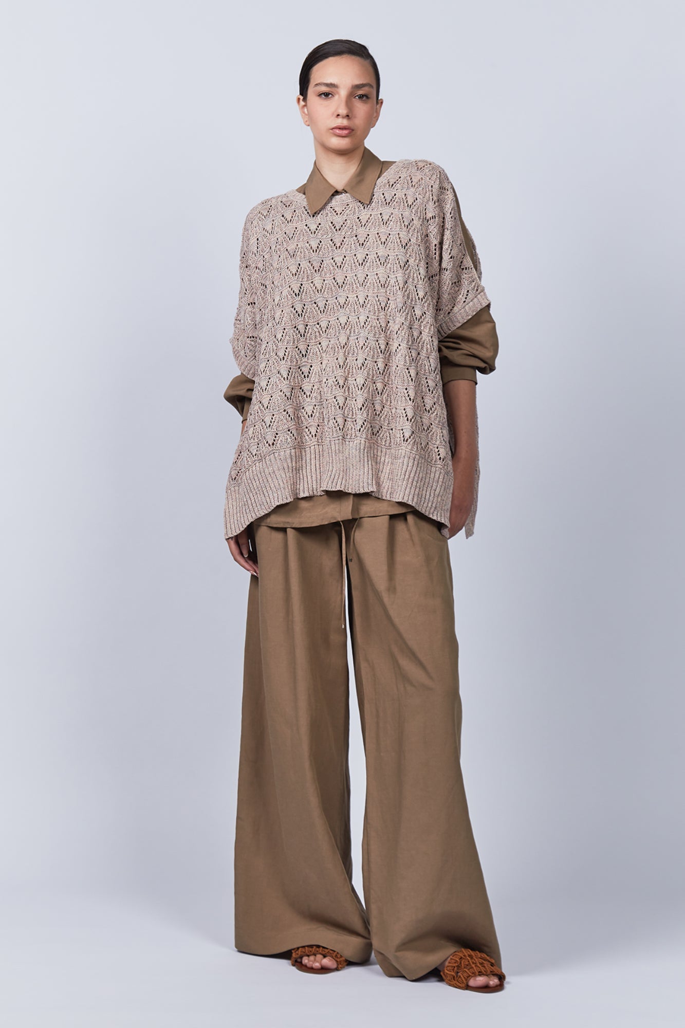 Baylee Poncho | Rose Melange