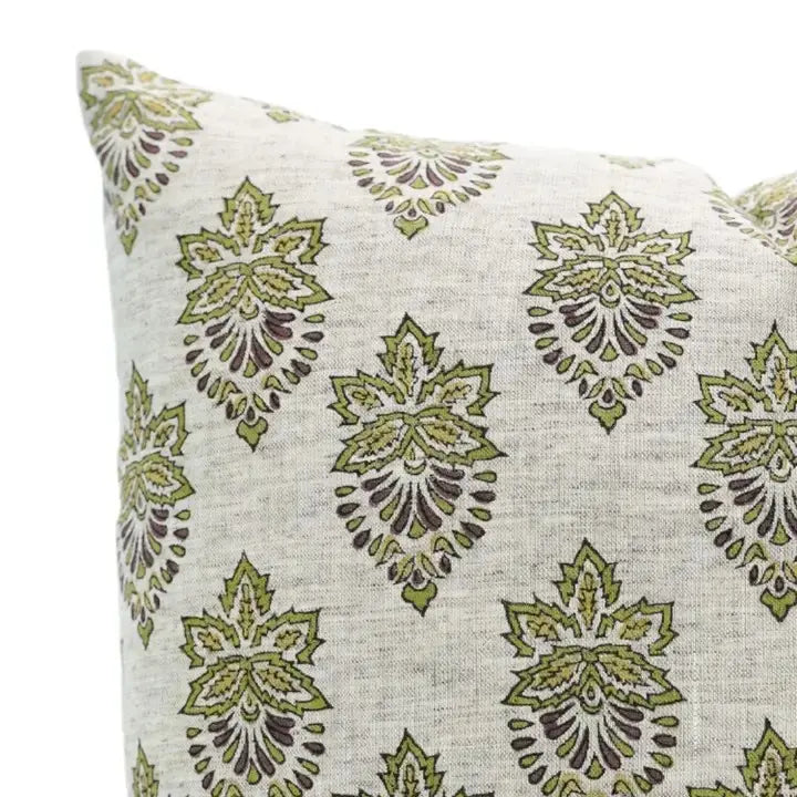 Bohemian Block Printed Desgin Viscose Linen Cushion Cover - Samraat