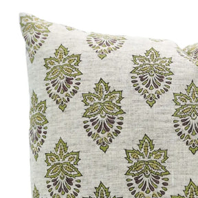 Bohemian Block Printed Desgin Viscose Linen Cushion Cover - Samraat