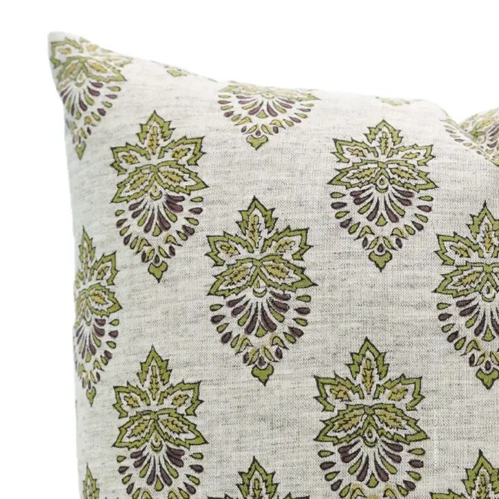 Bohemian Block Printed Desgin Viscose Linen Cushion Cover - Samraat