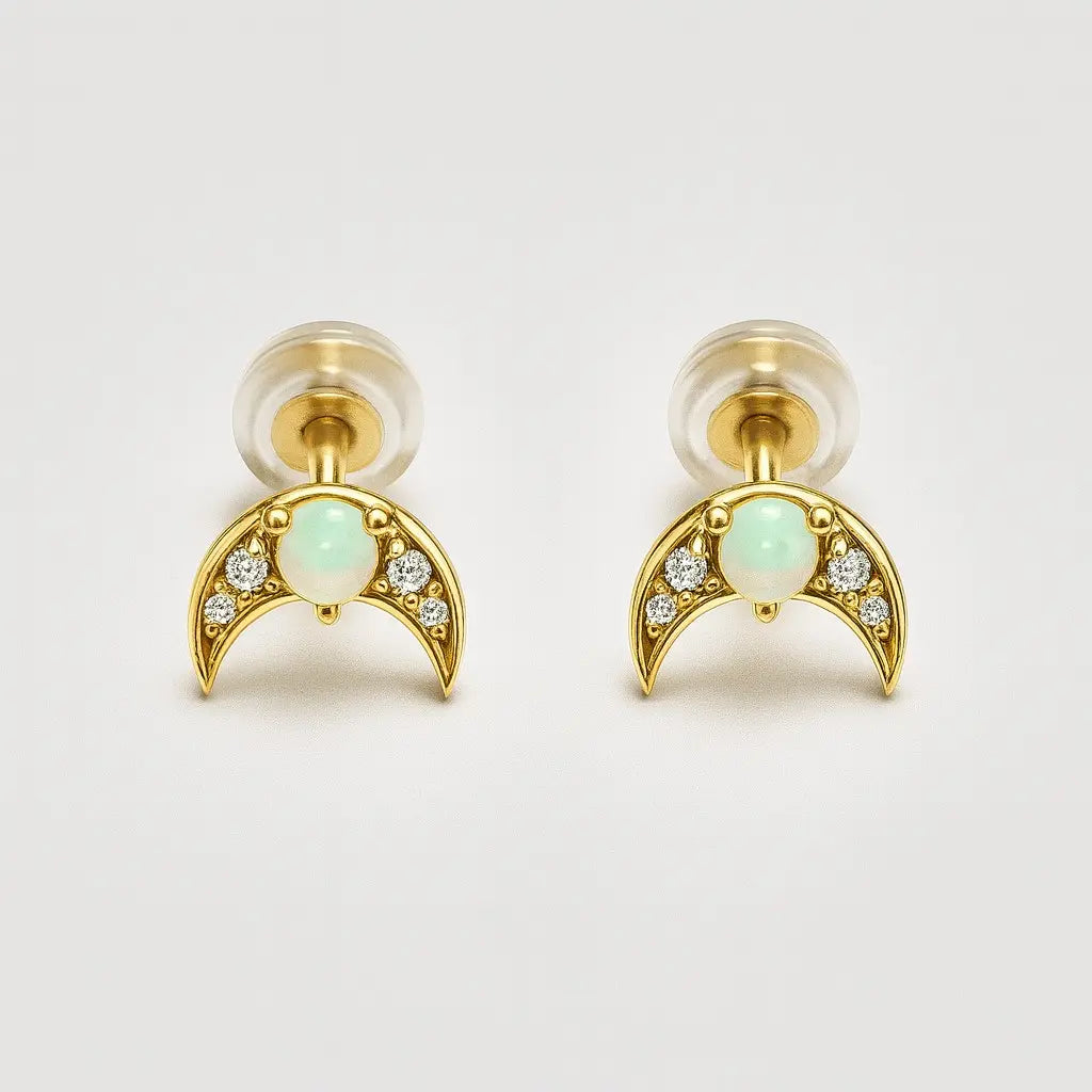 The Deveraux Crescent Studs