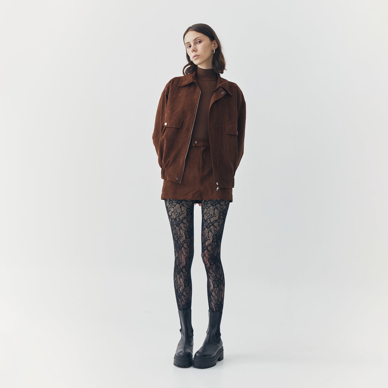 REMI SUEDE JACKET AND SKORT SET
