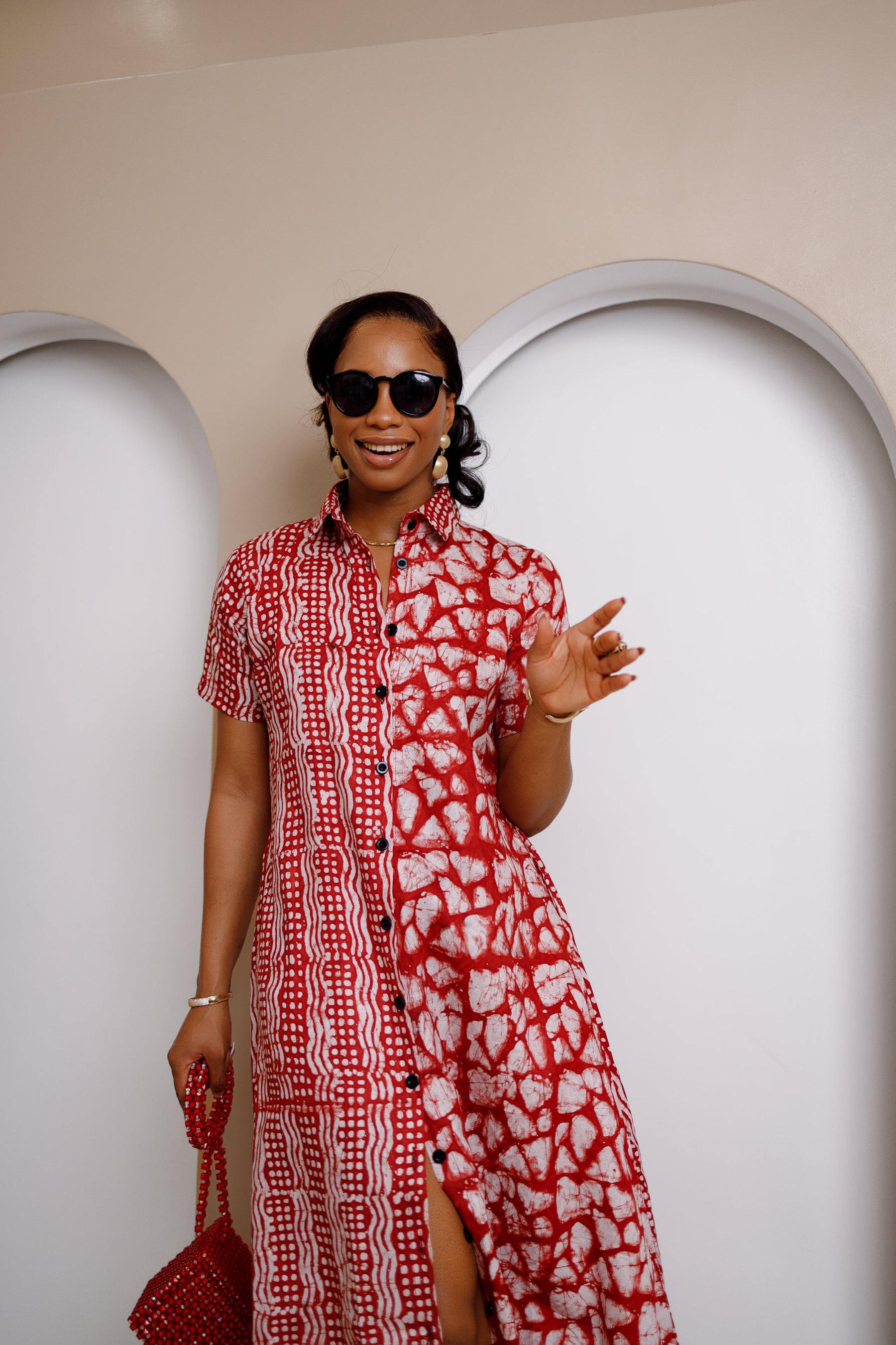 Odiegwu Adire Maxi Kaftan Dress
