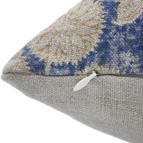 Decorative Print Thick Linen Cushion Cover - Sudarshan Jaal