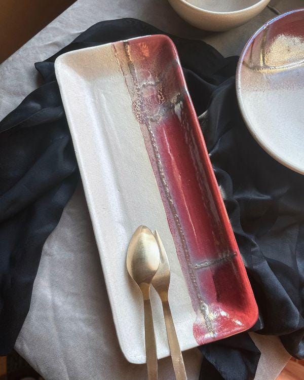 Mystic Horizon Artisan Rectangular Platter