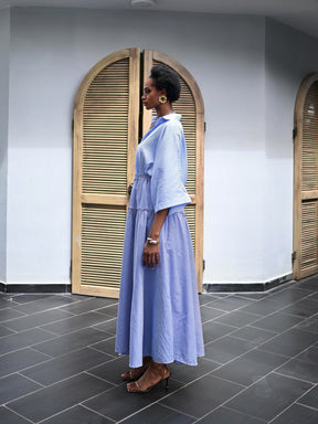 STRIPED COTTON POPLIN TWO PIECE SET