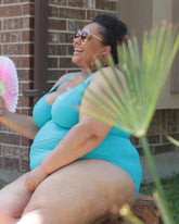 Curvy Kate Sheer Class Plunge Swimsuit Turquoise