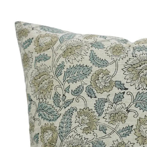 Unique Block Print Linen Blend Pillow Cover - Mandakini