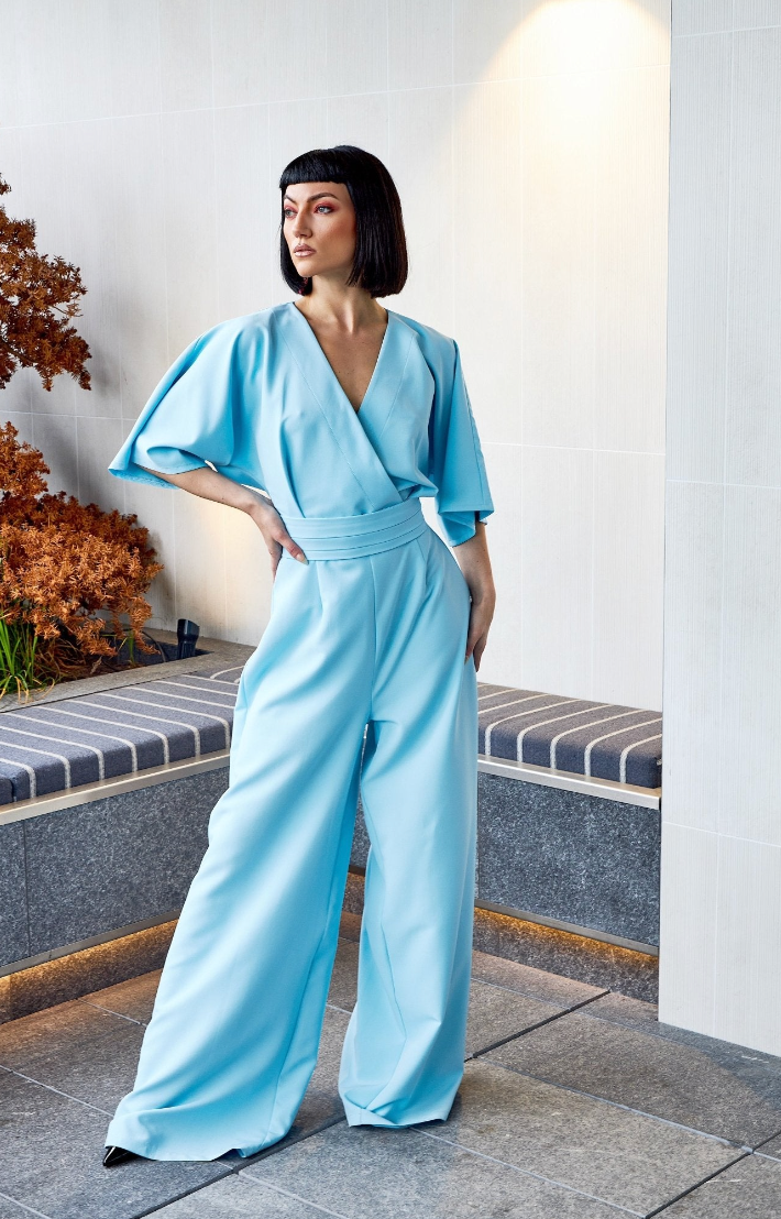 Envelope V-Neck Wide Leg Jumpsuit