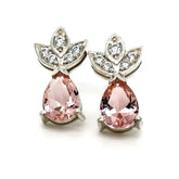 Pink Pear Cut Earrings