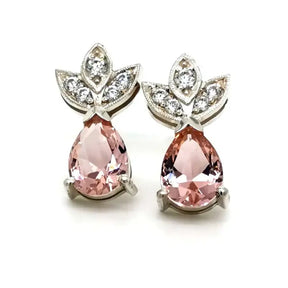 Pink Pear Cut Earrings