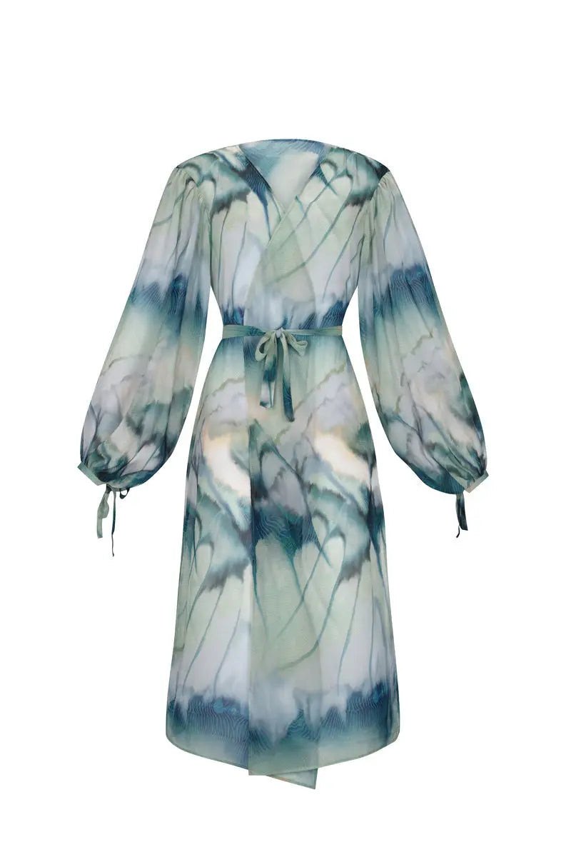 KIMONO Dress Print Sage