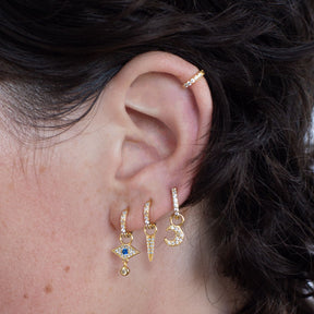 Moon Flatback Stud Earring in Gold or Silver
