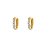 Gold Huggies Pave 6mm Hoop