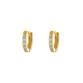 Gold Huggies Pave 6mm Hoop