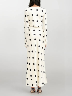 Clara Polka-Dot Long Sleeve Gown