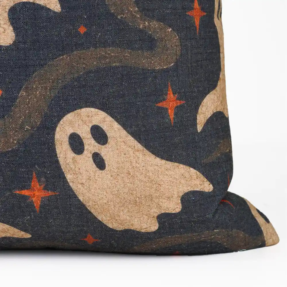 Ghost Halloween Viscose Linen Pillow Cover for Spooky Decor
