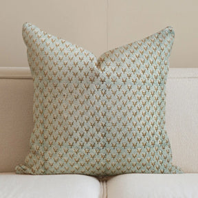 Artfully Hand Block Printed Viscose Linen Pillow Cover- Mogra