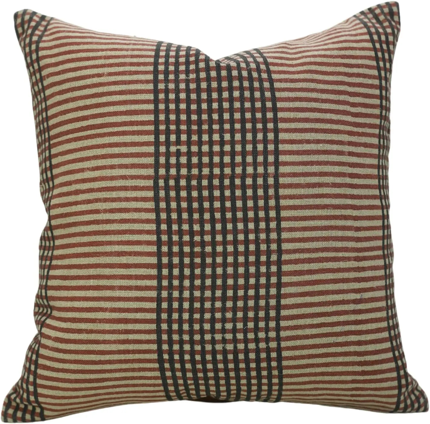 Indian Hand Block Printed Pillow Cover  Thick Linen  Amayra With Zipper Cushion