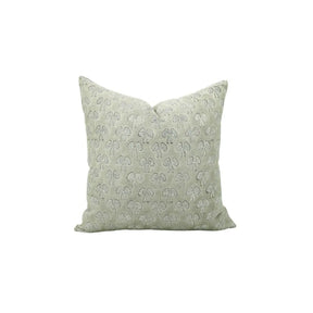 Boho Hand Block Printed Pure Linen Pillow Cover- Mushroom
