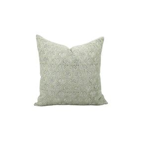 Boho Hand Block Printed Pure Linen Pillow Cover- Mushroom