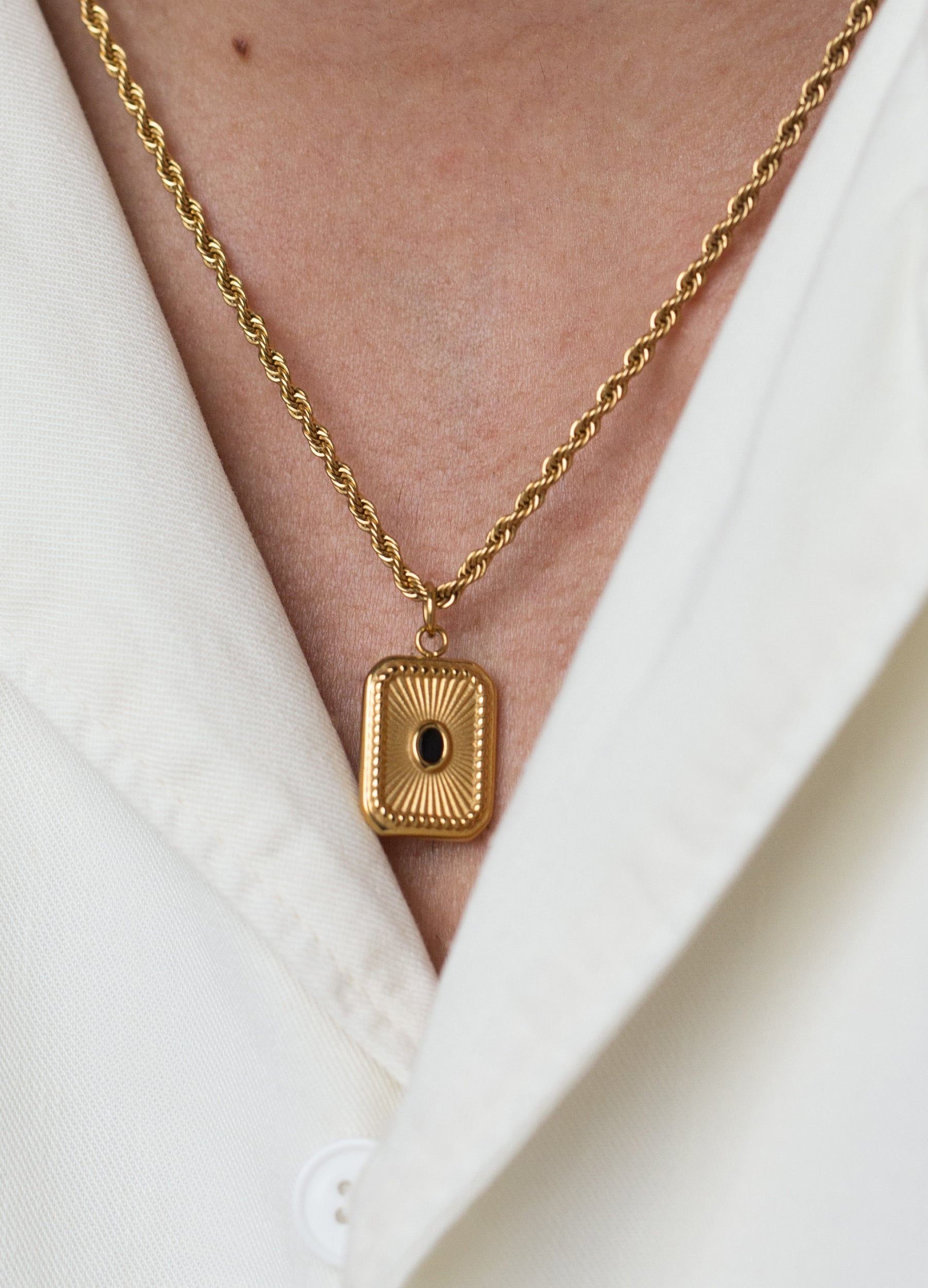 Skylar Black Onyx Gold Necklace