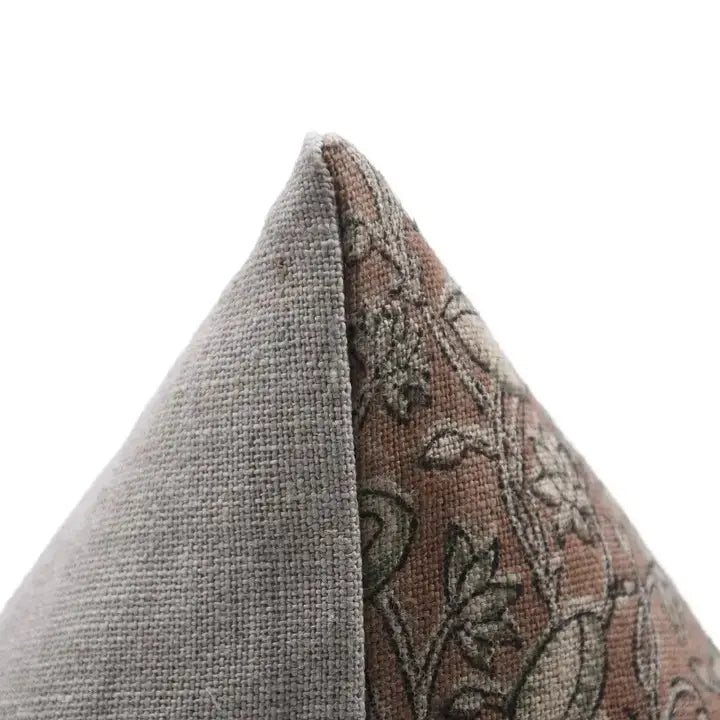 Farmhouse Décor Thick Linen Block Print Pillow Cover-Pishta