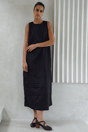 Beloved Cara Slip on Cotton Maxi Dress - Black