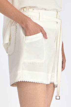 Lira Linen Blend Shorts | Off White