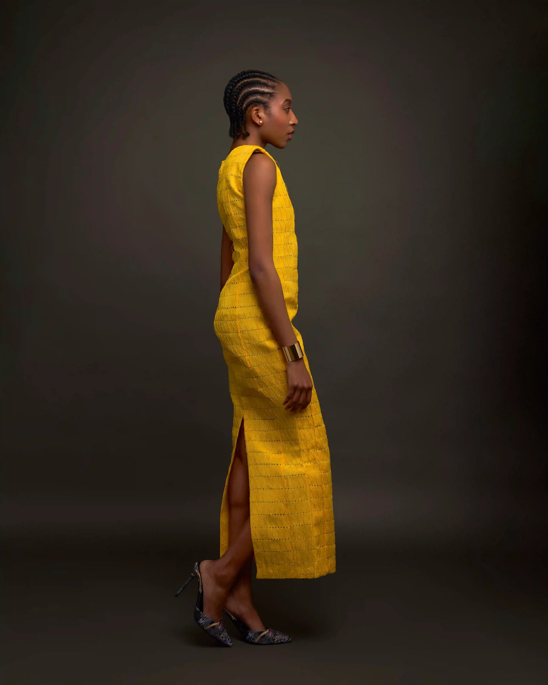Ireti Sleeveless Fitted Column Dress - Sunshine Yellow
