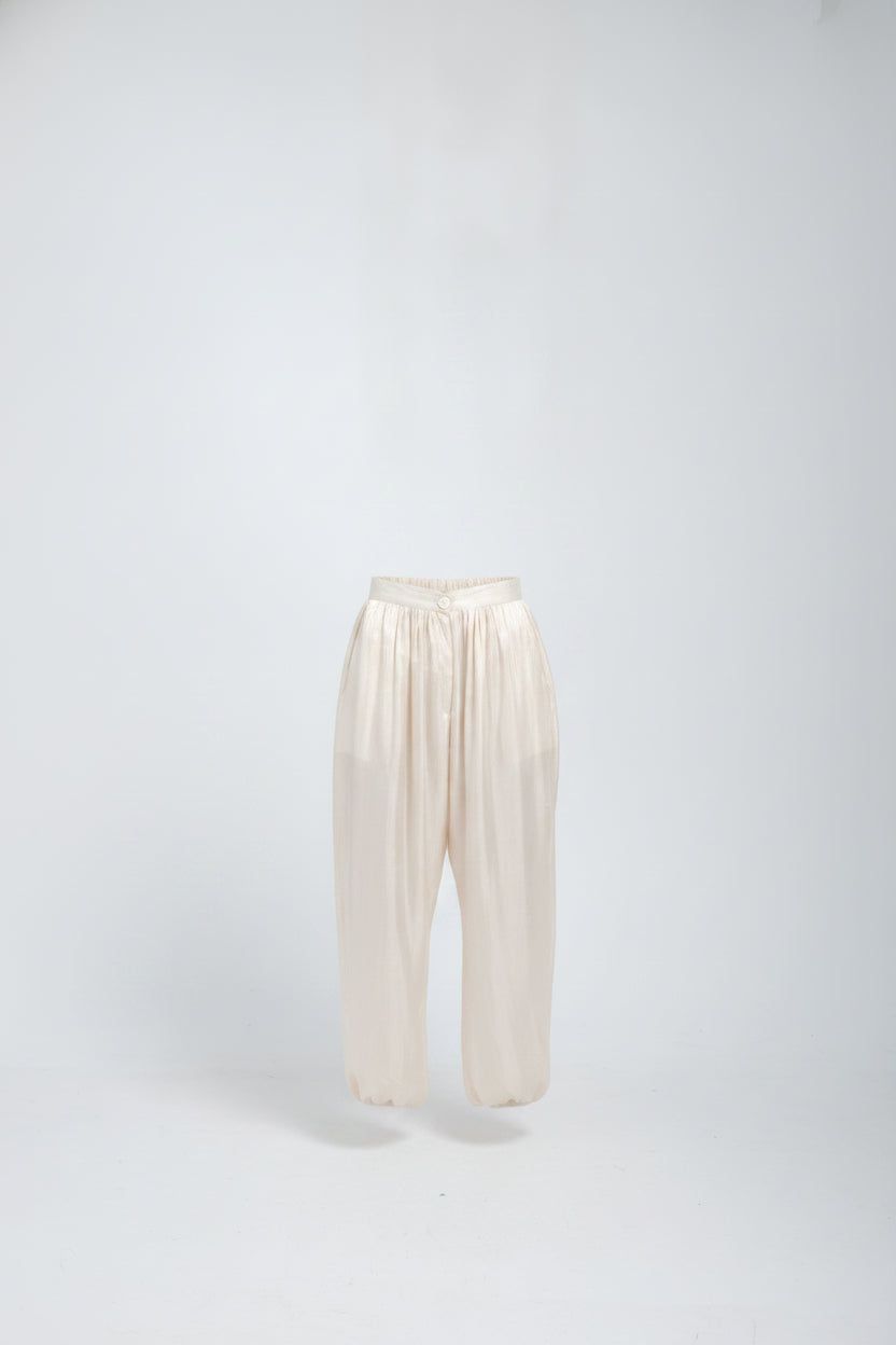 Suna Noir Satin Harem Trousers
