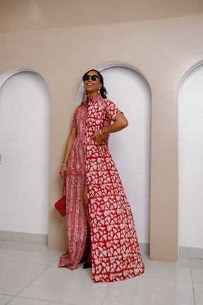 Odiegwu Adire Maxi Kaftan Dress
